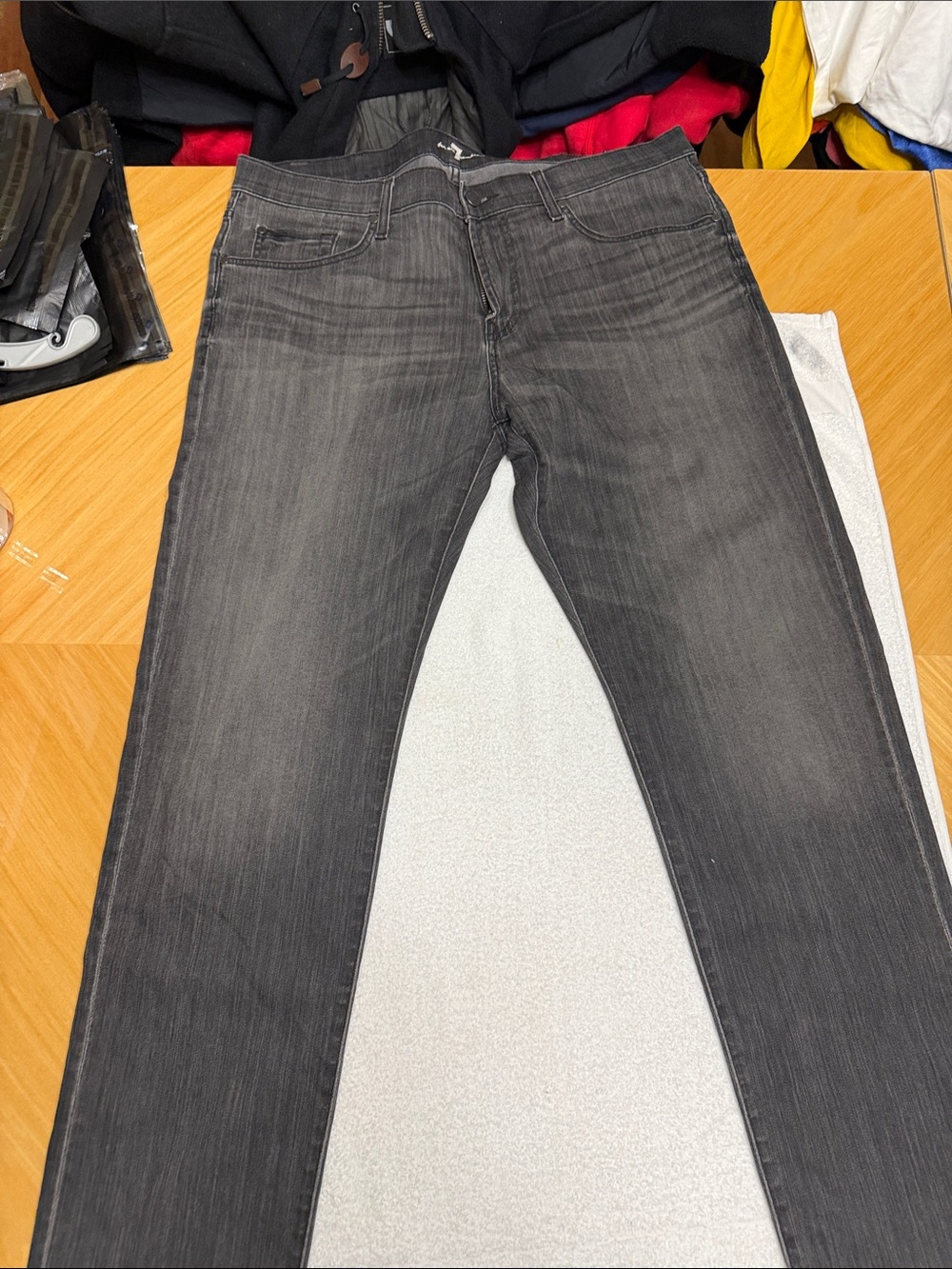 7 For All Mankind Men's Charcoal Slim Straight Jeans Waist Size 38